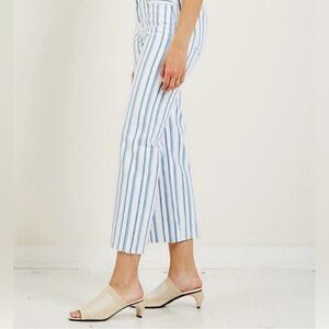Joe’s Jeans “The Blake” Striped Blue and White Cropped Jeans